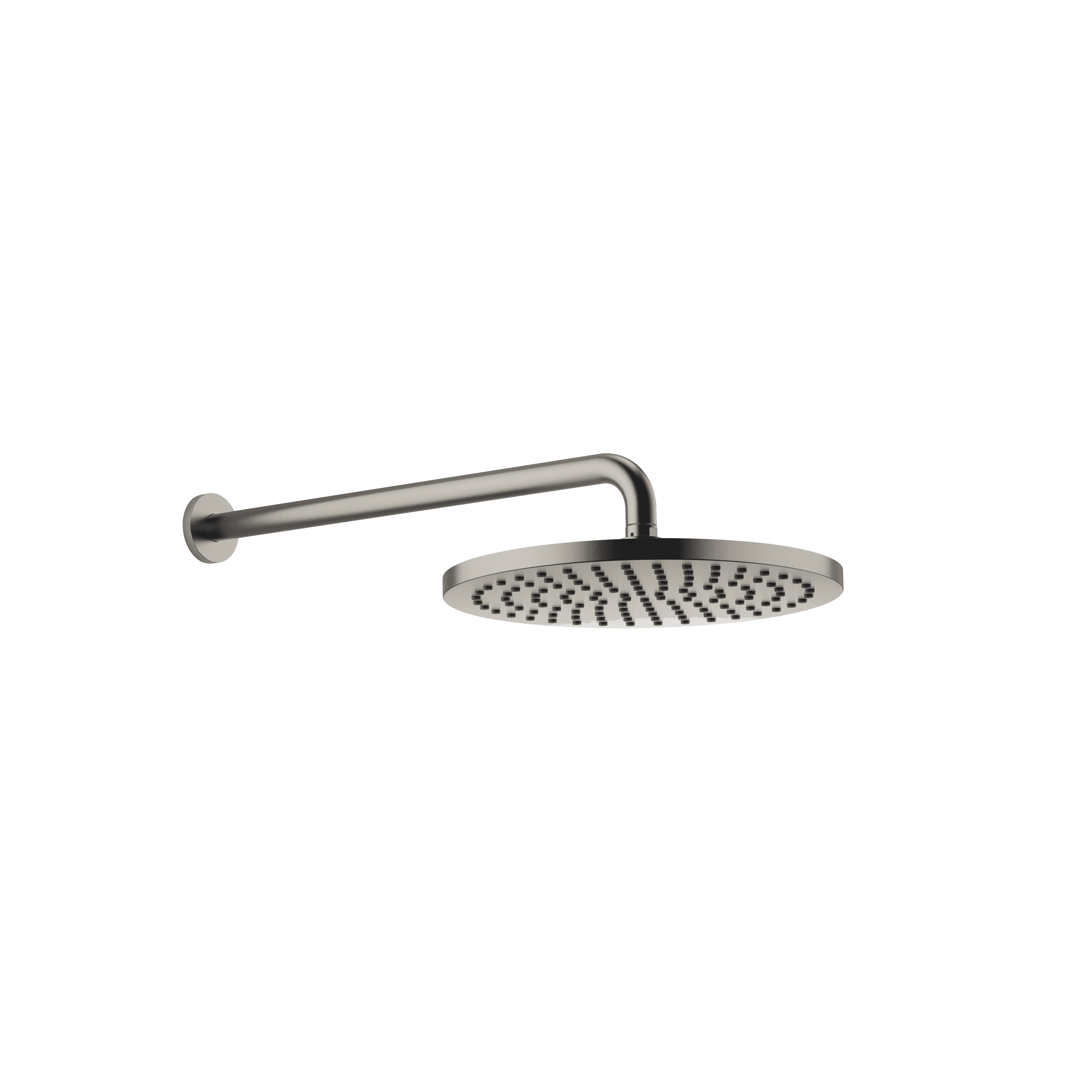 Rain shower with wall fixing FlowReduce 300 mm in Brushed Platinum