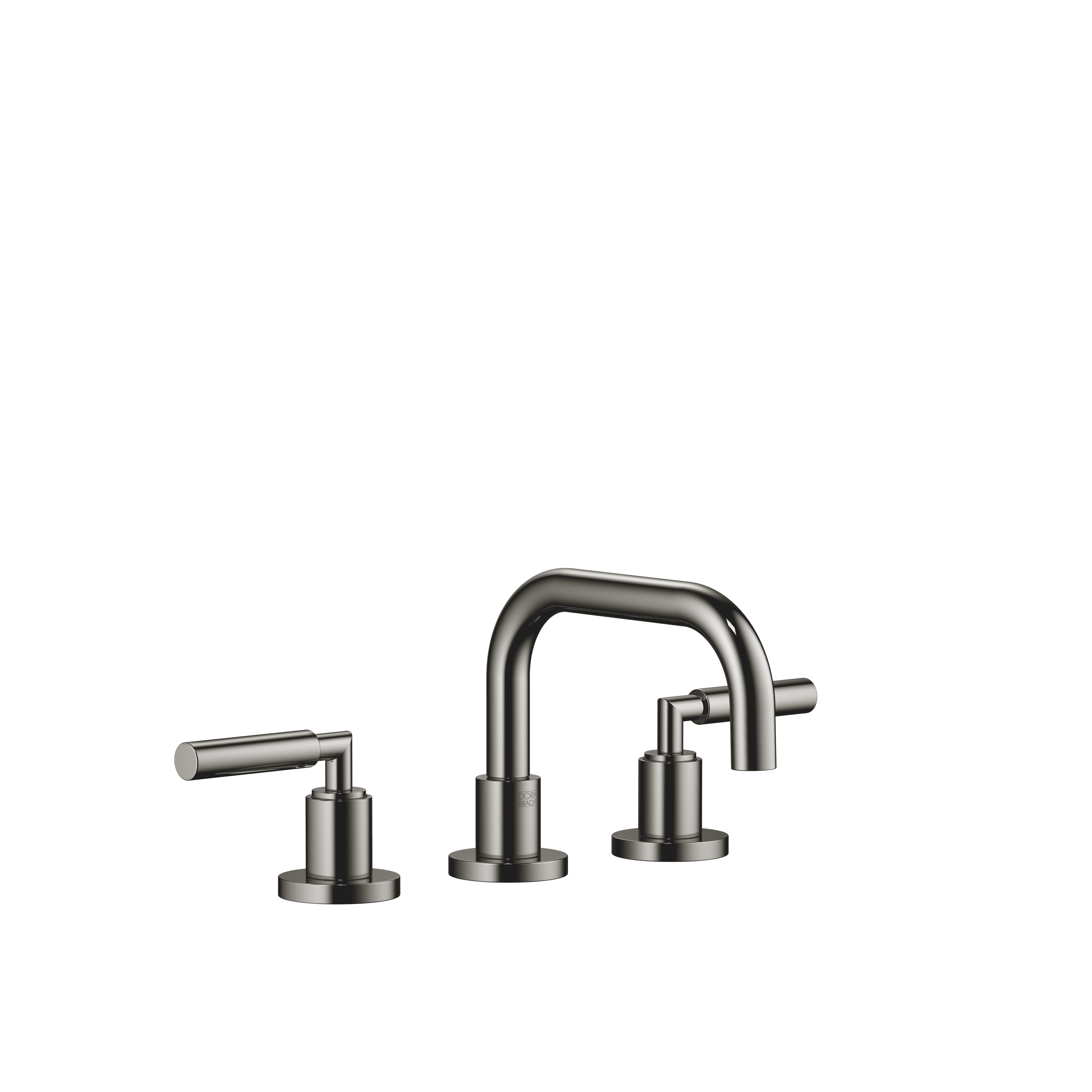 TARA Three-hole basin mixer with pop-up waste in Dark Chrome