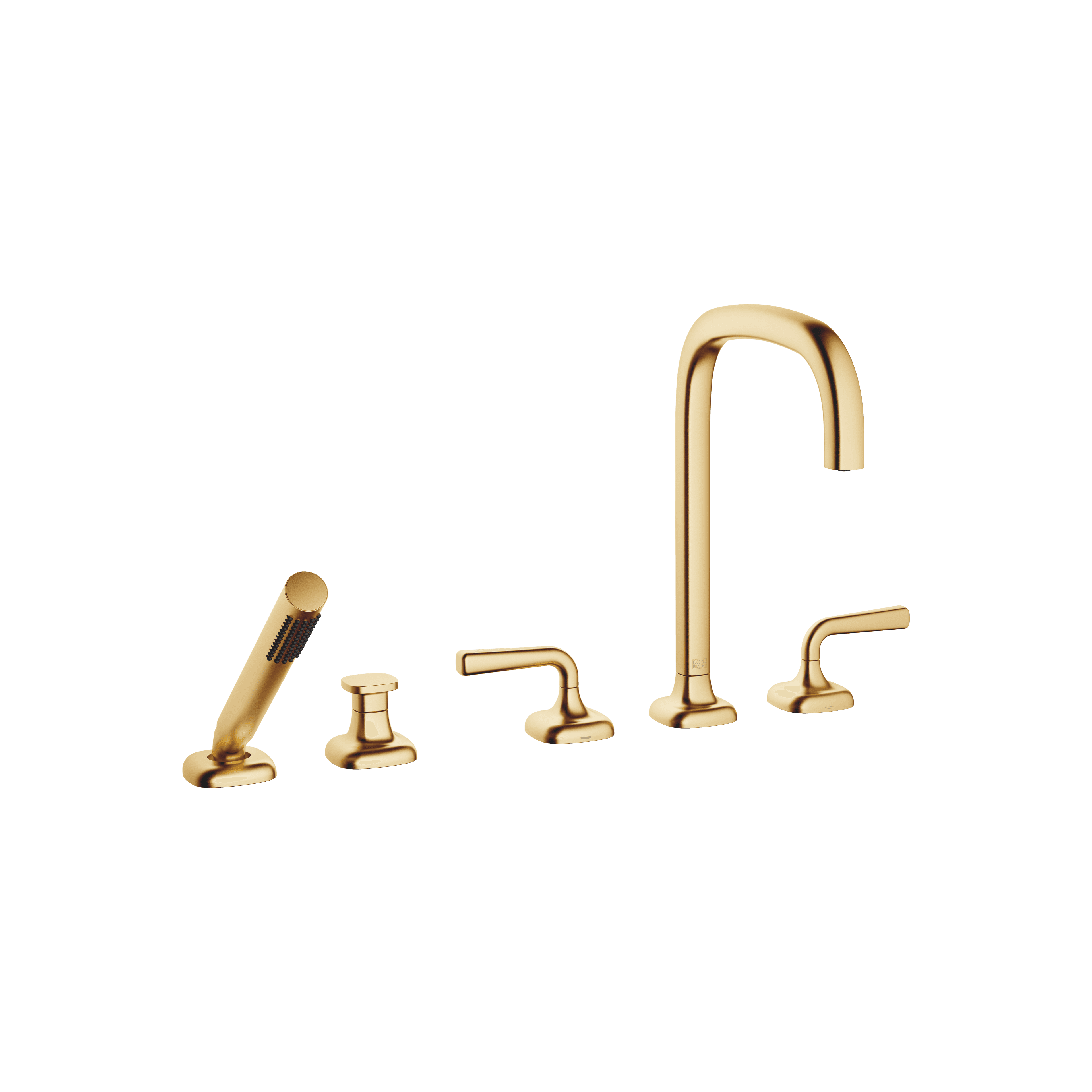 COYA Five-hole bath mixer for deck mounting with diverter in Brushed Durabrass (23kt Gold)