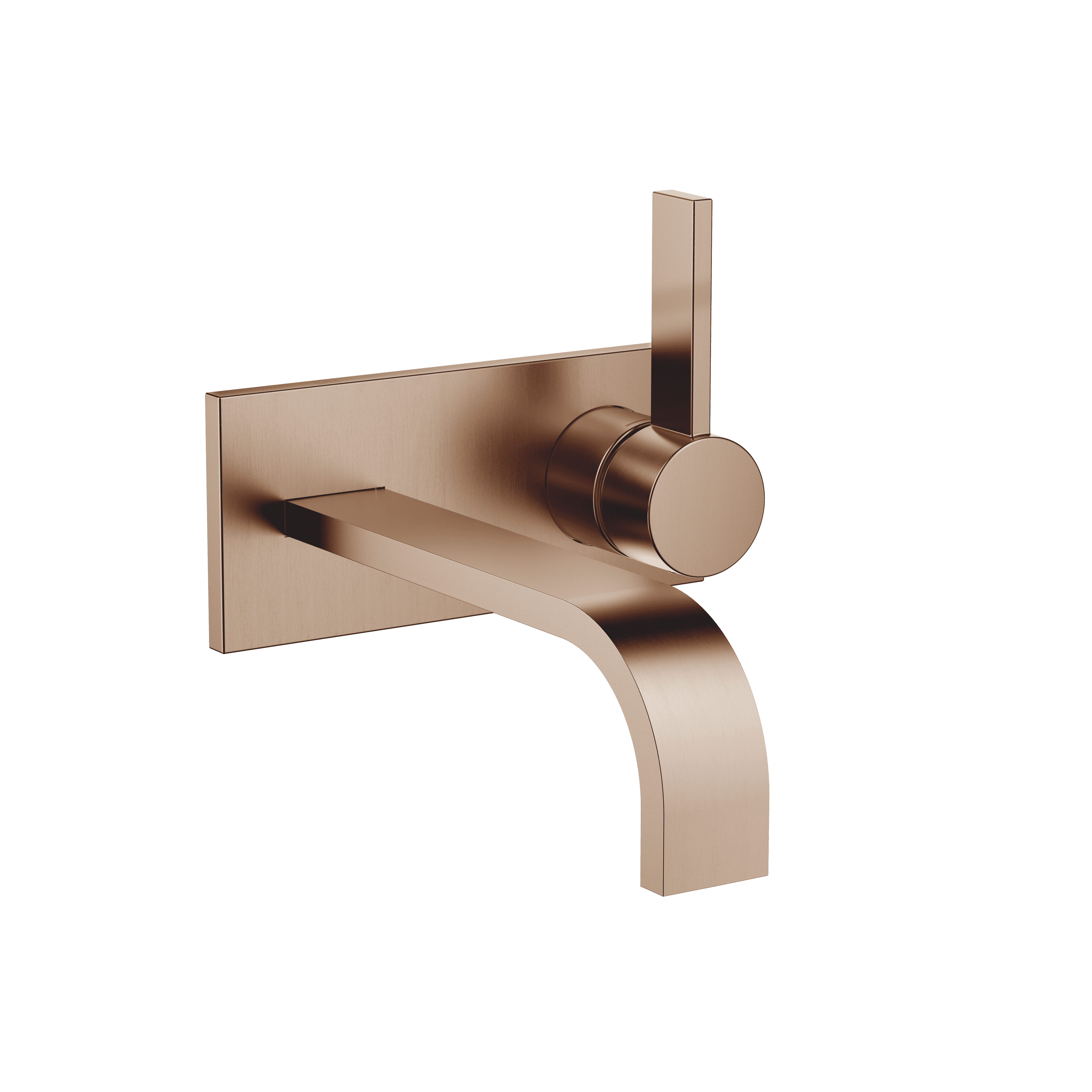 MEM Wall-mounted single-lever basin mixer with cover plate without pop-up waste in Brushed Bronze (PVD)