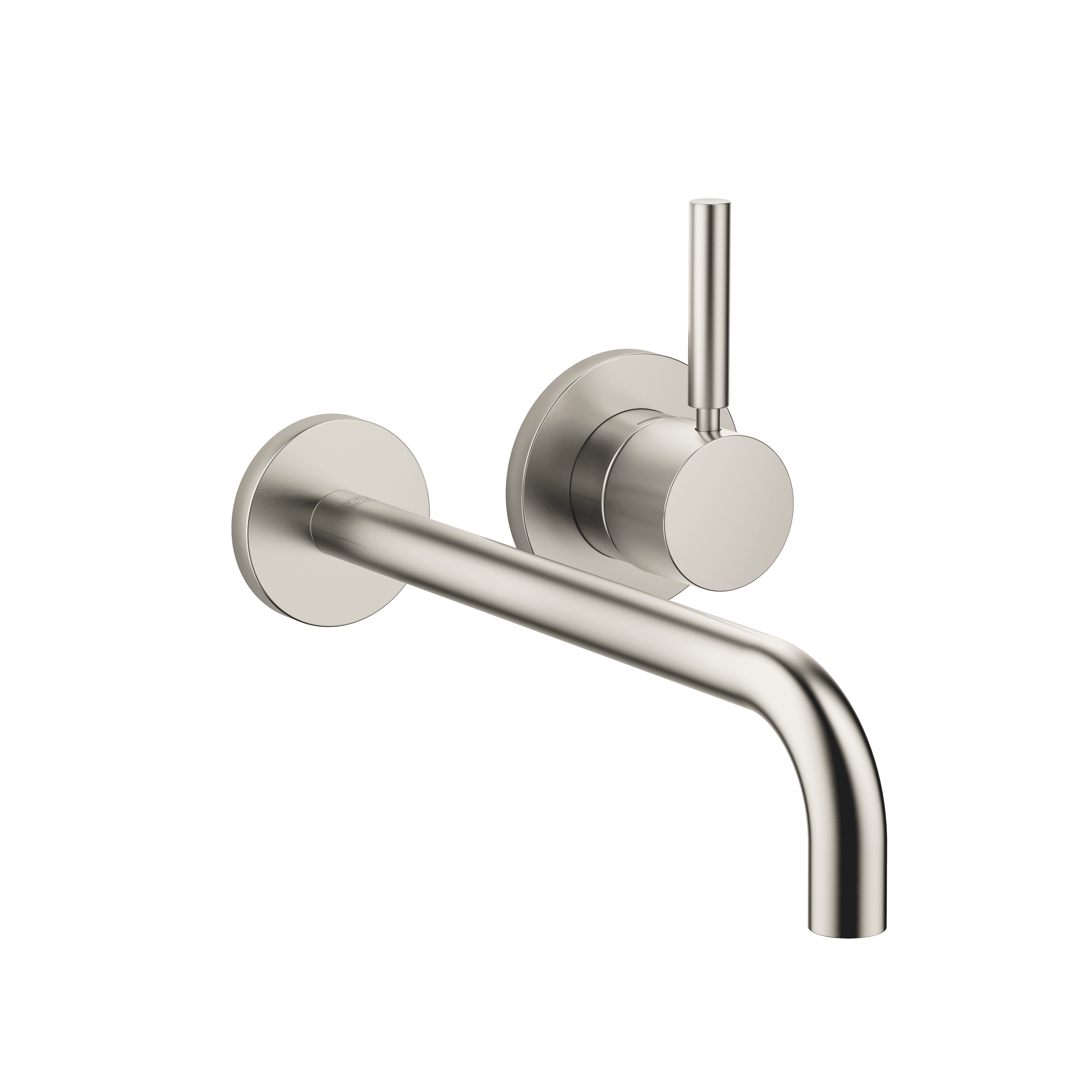 META Wall-mounted single-lever basin mixer with individual rosettes in Brushed Platinum
