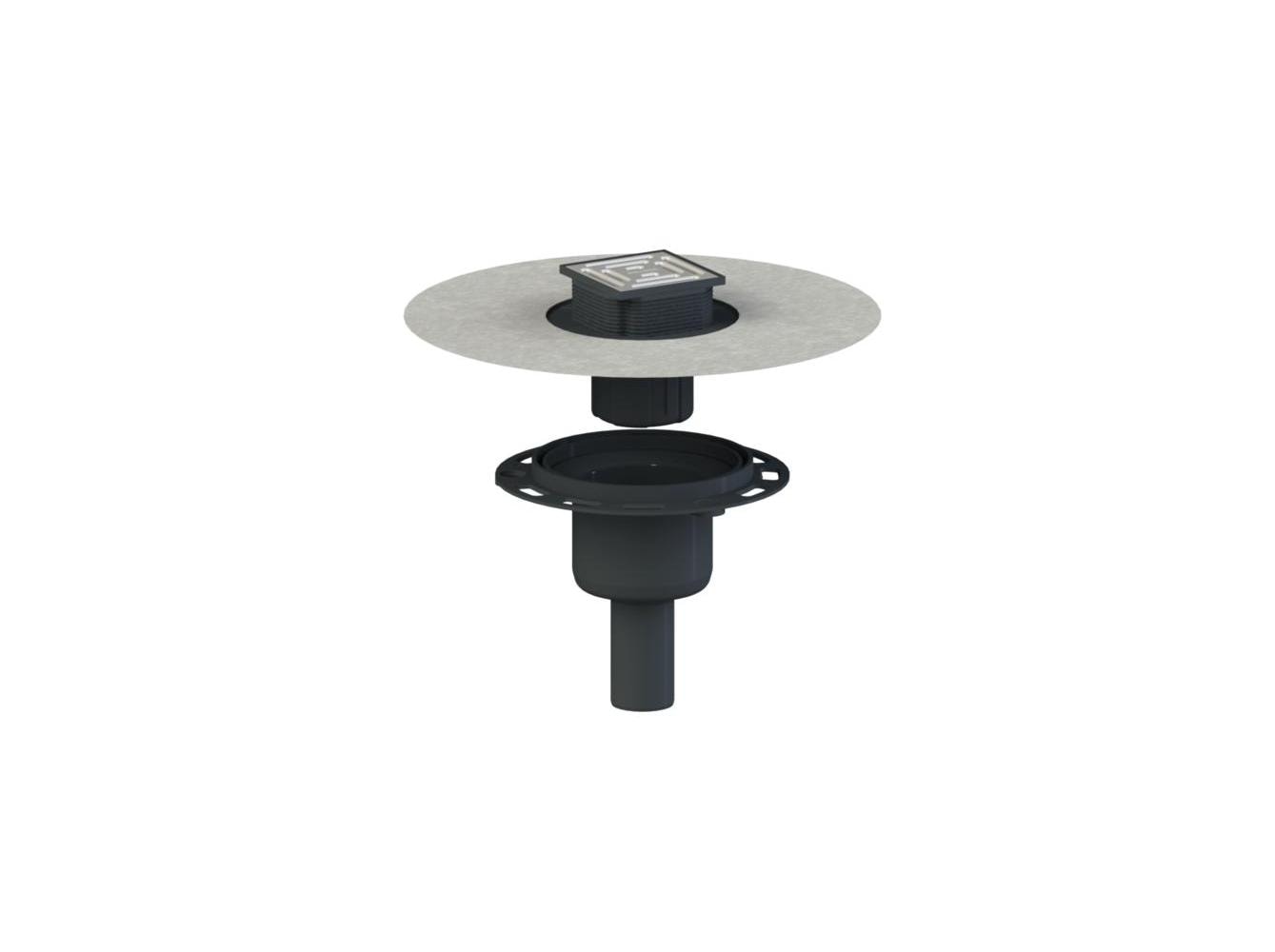 Dallmer Floor drain DallDrain Pure vertical OM, DN 50/DN 100, 100 x 100 mm, article 517685