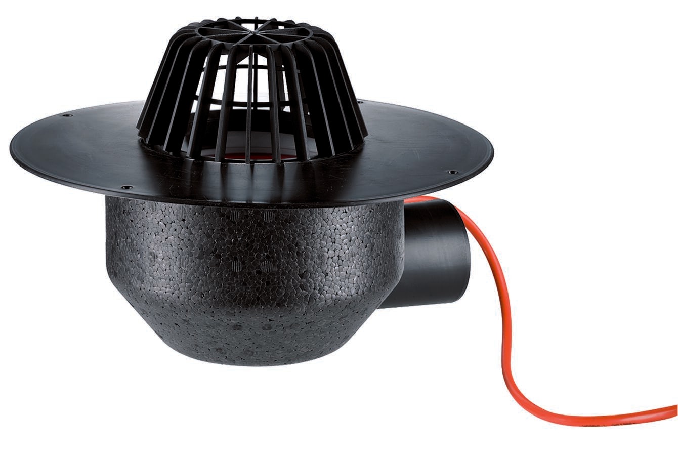 Dallmer Roof drain type 64 H FPO-PP, heated, DN 100, article 641038