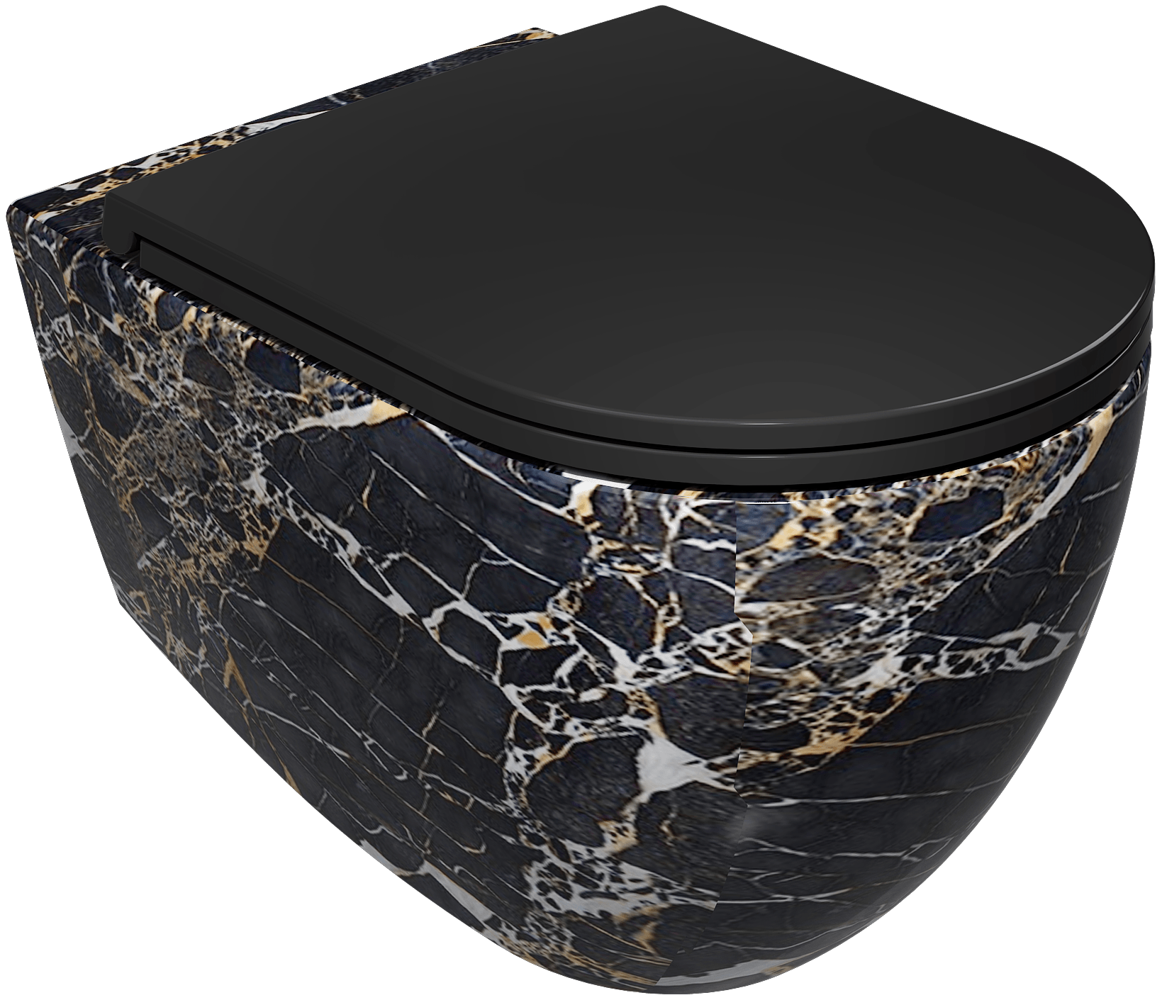 Isvea Infinity Wall-Hung Toilet - VORTEX - marmo black
