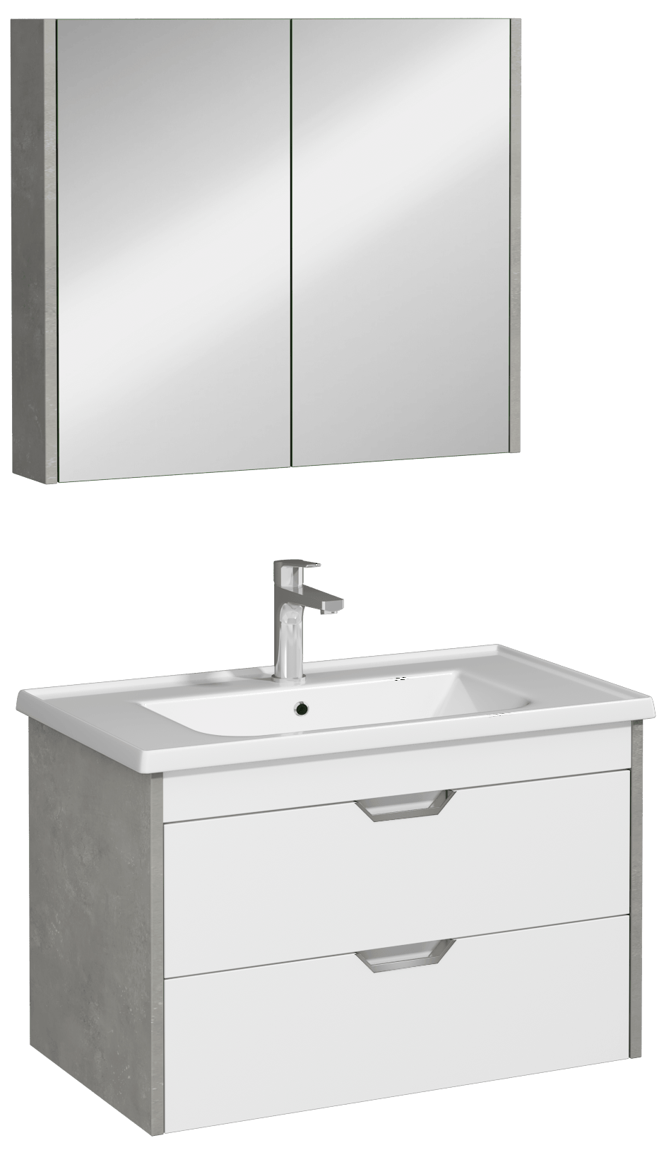 Isvea Pavia Washbasin Unit with Drawer 80 cm - retro silver