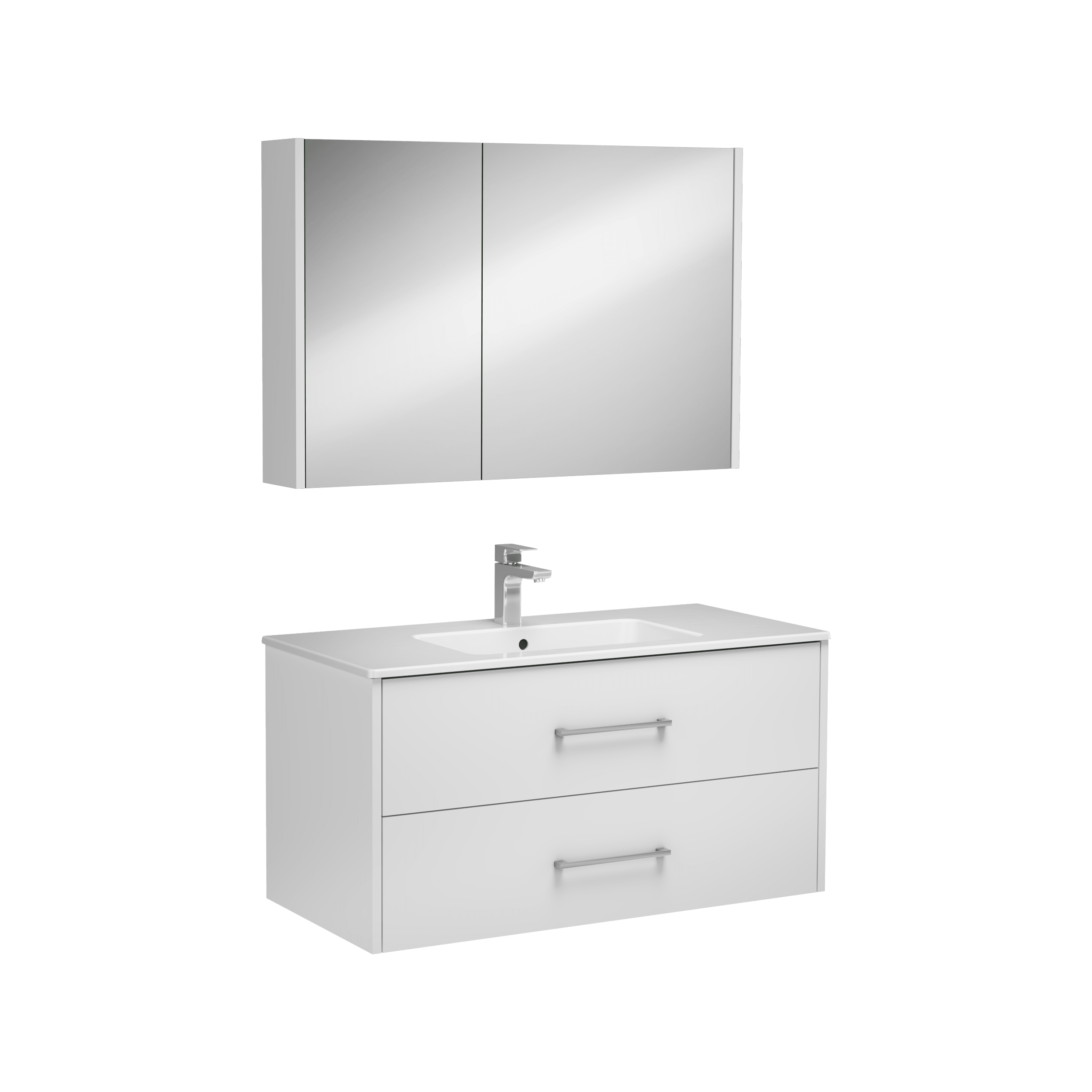 Isvea Combinato Washbasin Cabinet Double Drawer 100 cm - white