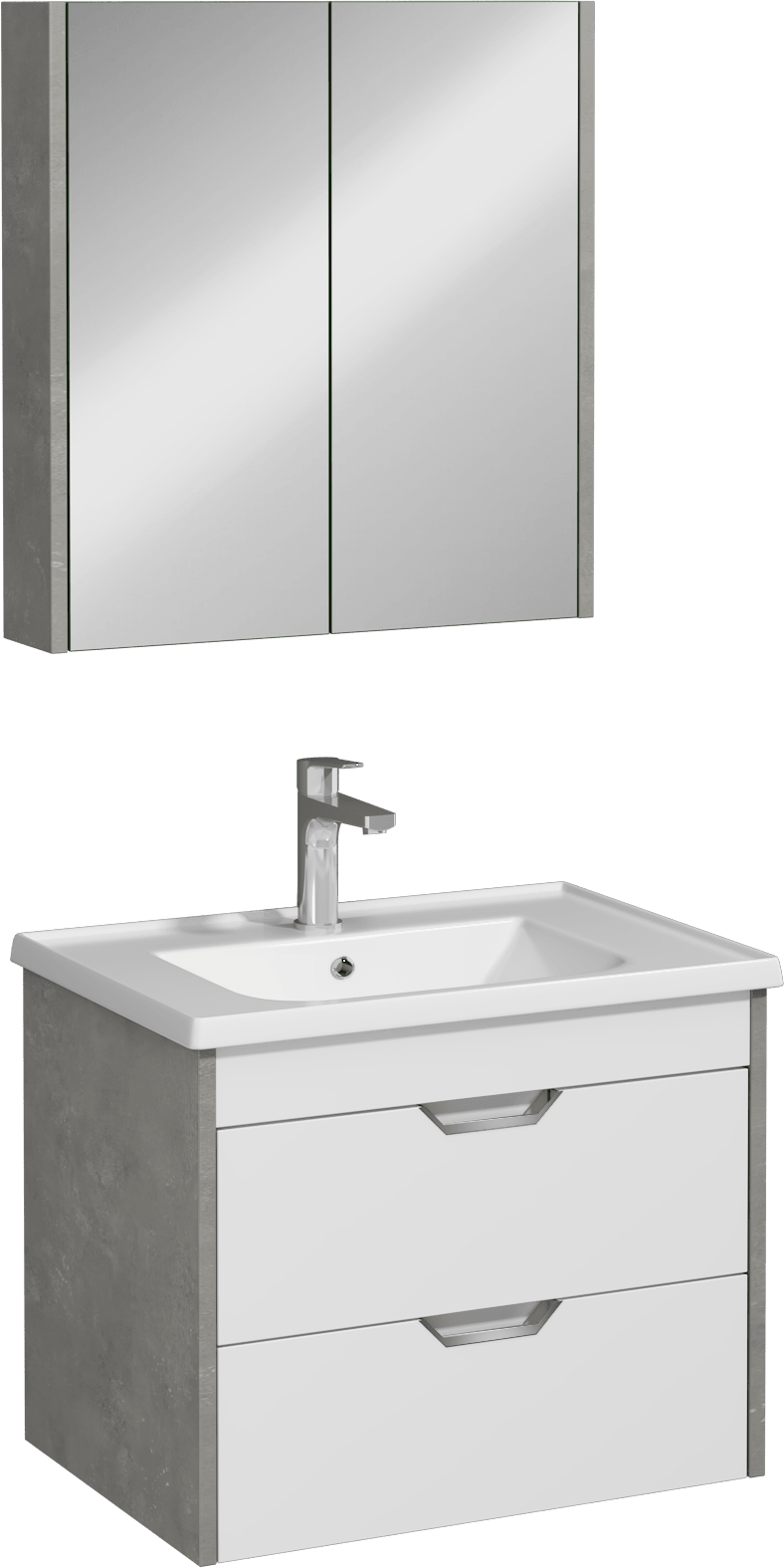 Isvea Pavia Washbasin Unit with Drawer 65 cm - retro silver