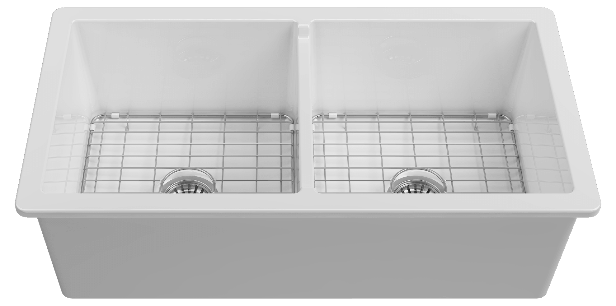 Isvea Palermo Under-Counter Sink Double-Chamber 86 cm - white