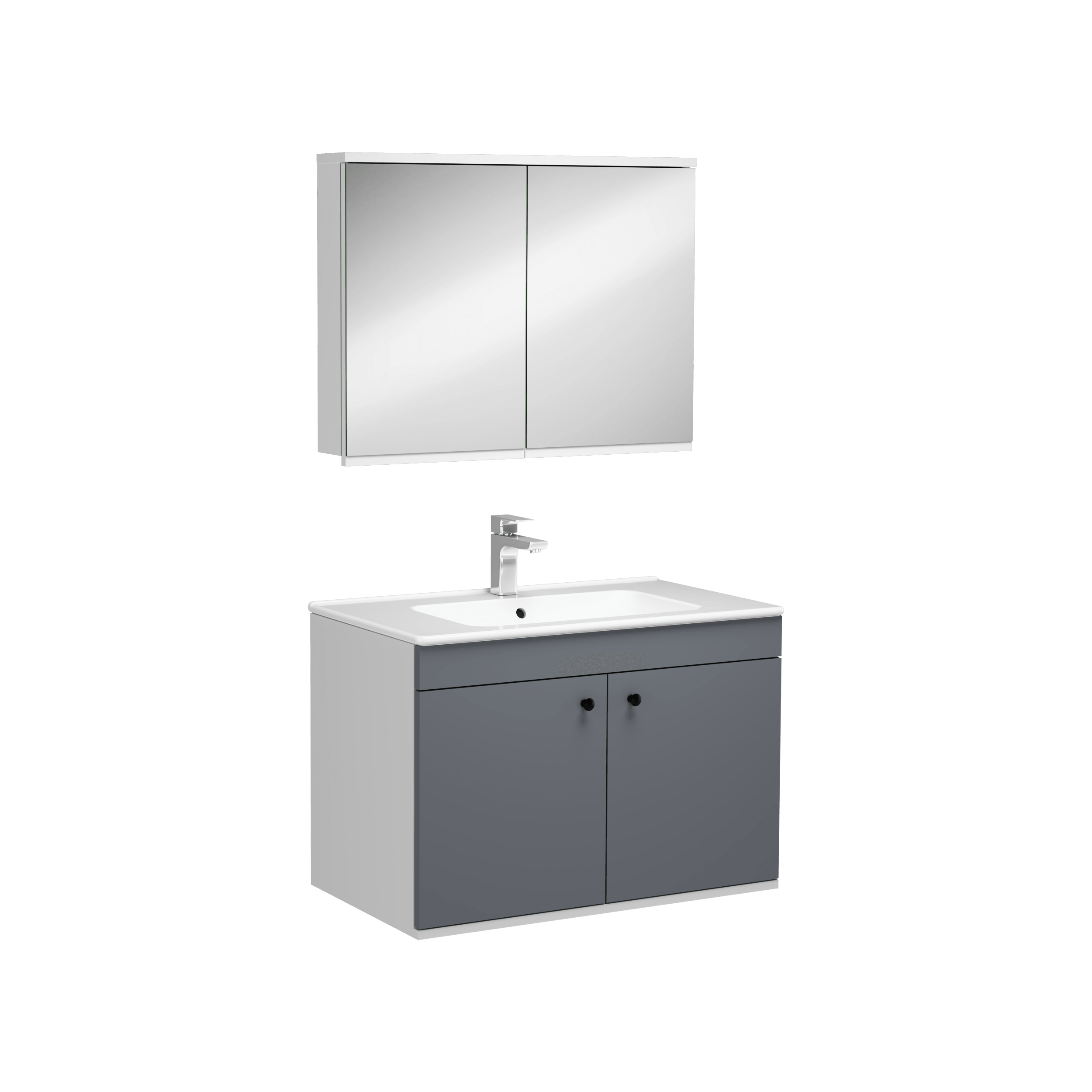 Isvea Bari Washbasin Cabinet 80 cm - anthracite