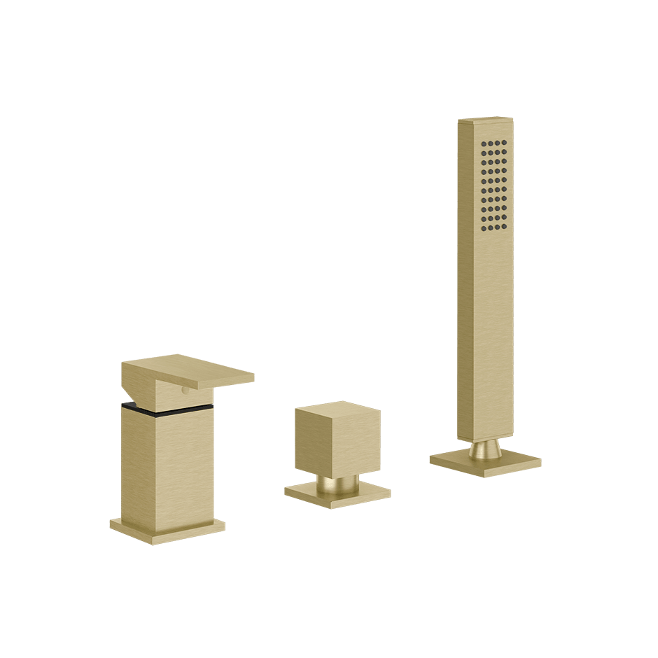 Gessi Bath Mixer 20043 in Brass Brushed Pvd
