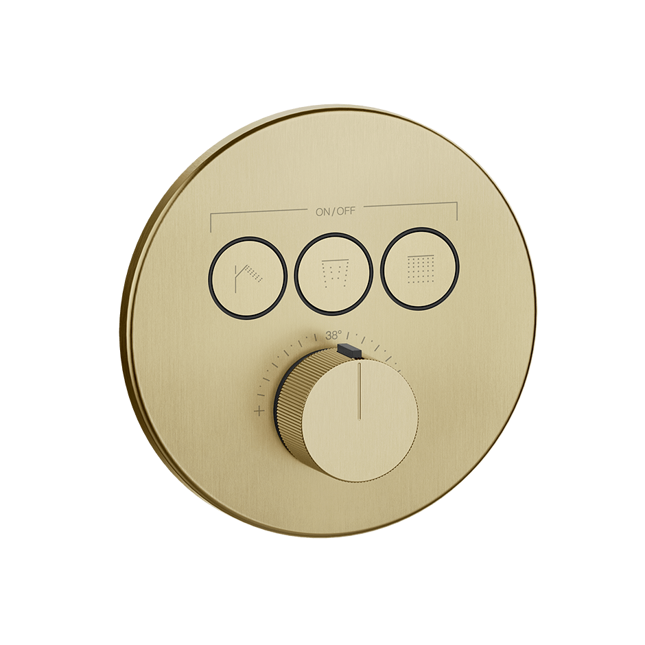 Gessi Shower Mixer 38716 in Brass Brushed Pvd