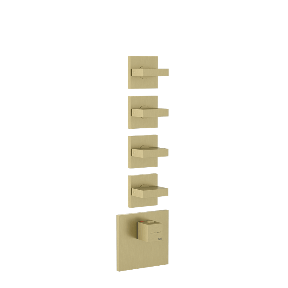 Gessi Shower Mixer 43218 in Brass Brushed Pvd