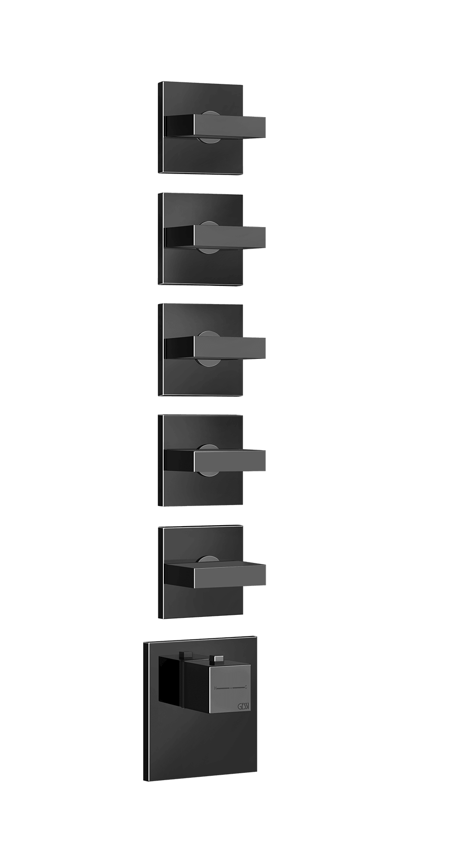 Gessi Shower Mixer 43220 in Black Metal Pvd