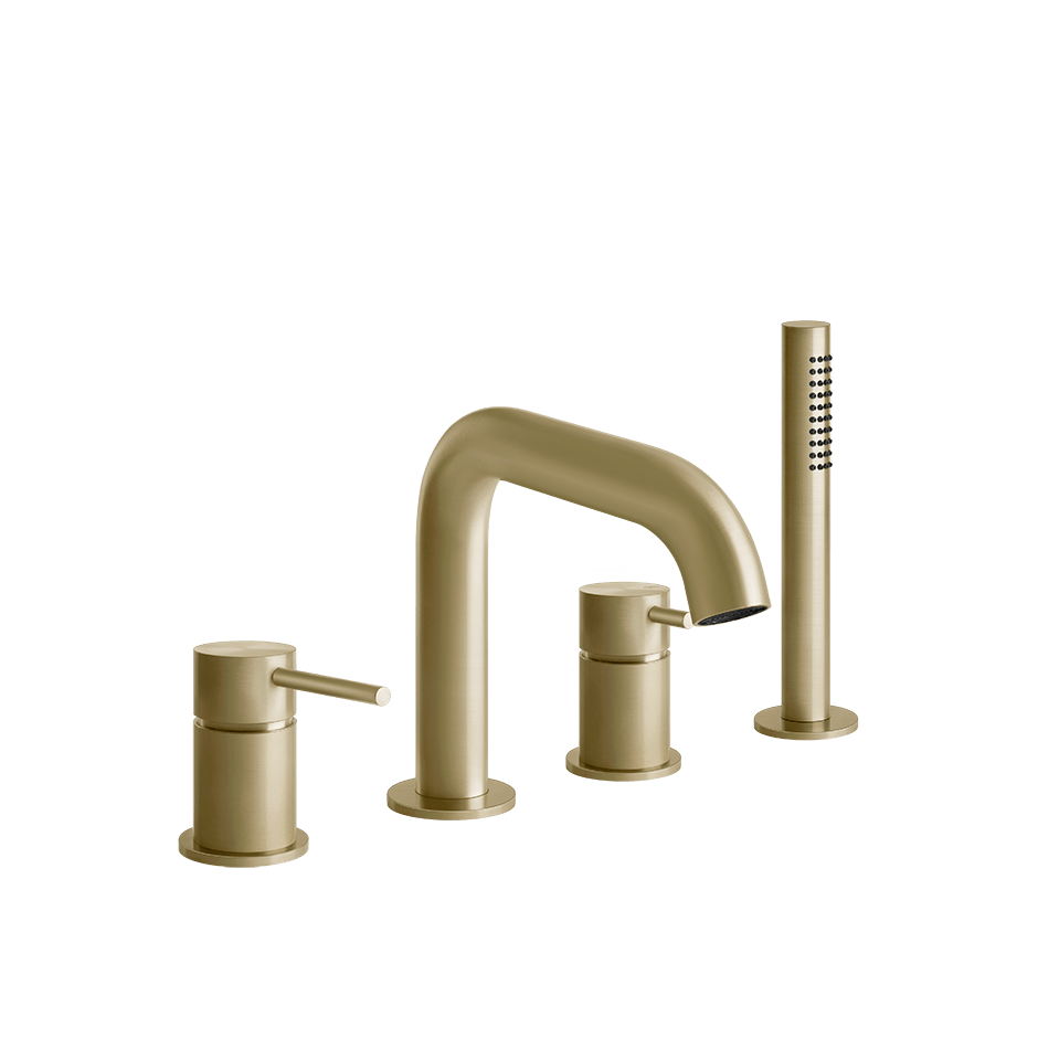 Gessi Bath Mixer 54037 in Brass Brushed Pvd