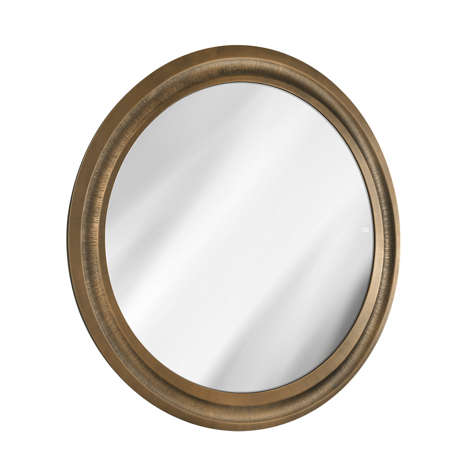 Gessi Mirror 56804 in Antique Brass