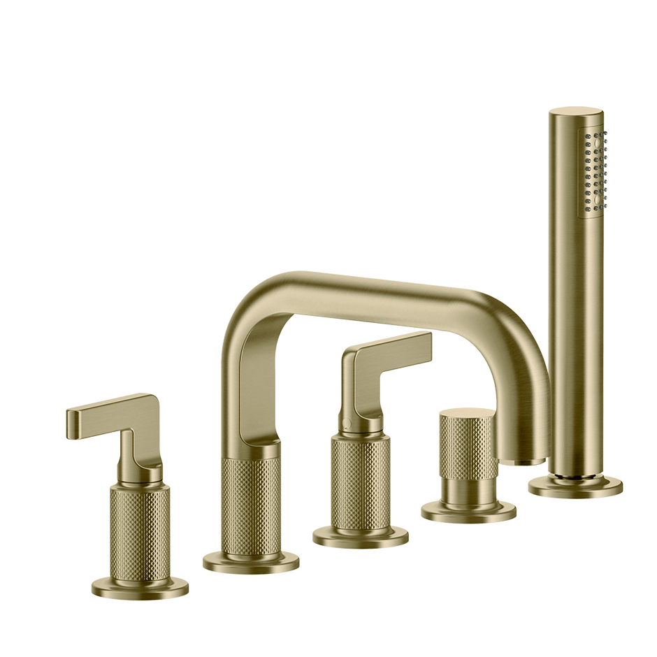 Gessi Bath Mixer 58040 in Brass Brushed Pvd