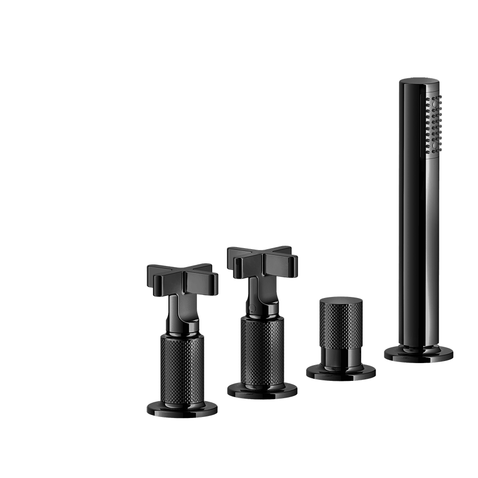 Gessi Bath Mixer 58143 in Black Metal Pvd