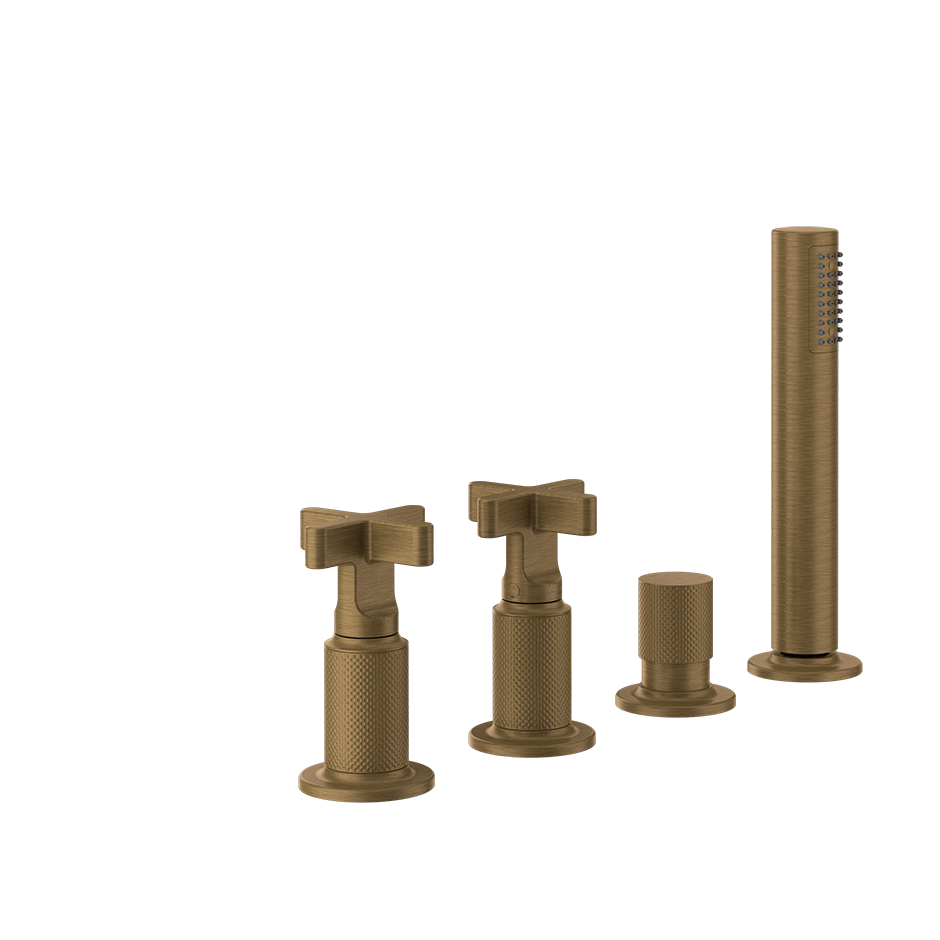 Gessi Bath Mixer 58143 in Antique Brass