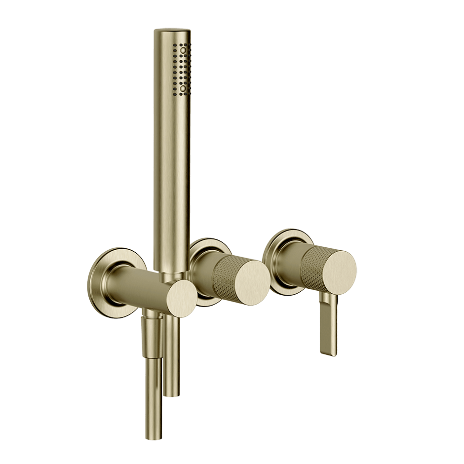 Gessi Bath Mixer 58345 in Brass Brushed Pvd
