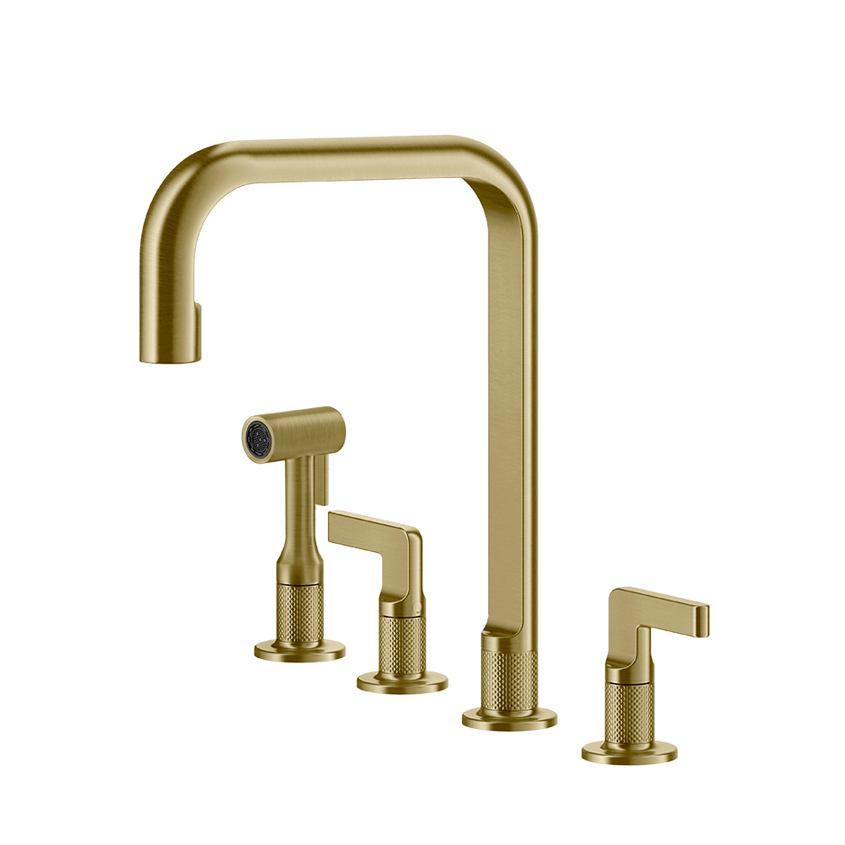 Gessi Sink Mixer 58703 in Brass Brushed Pvd