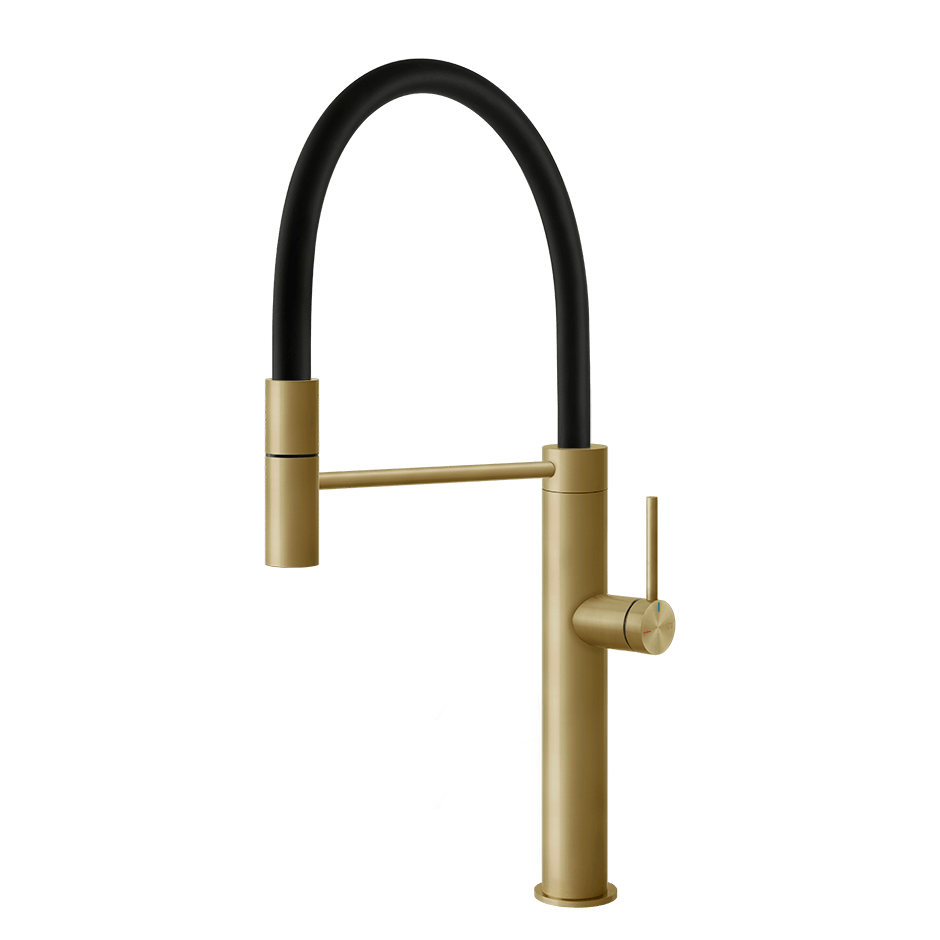 Gessi Sink Mixer 60010 in Brass Brushed Pvd