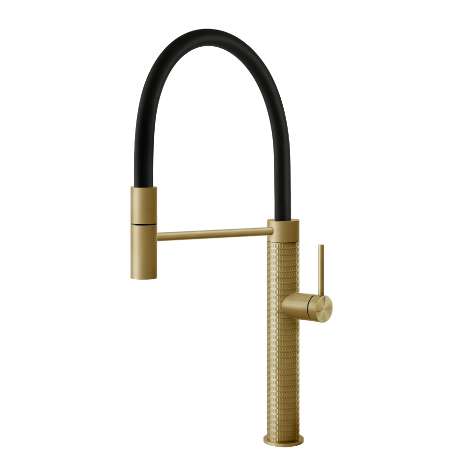 Gessi Sink Mixer 60012 in Brass Brushed Pvd