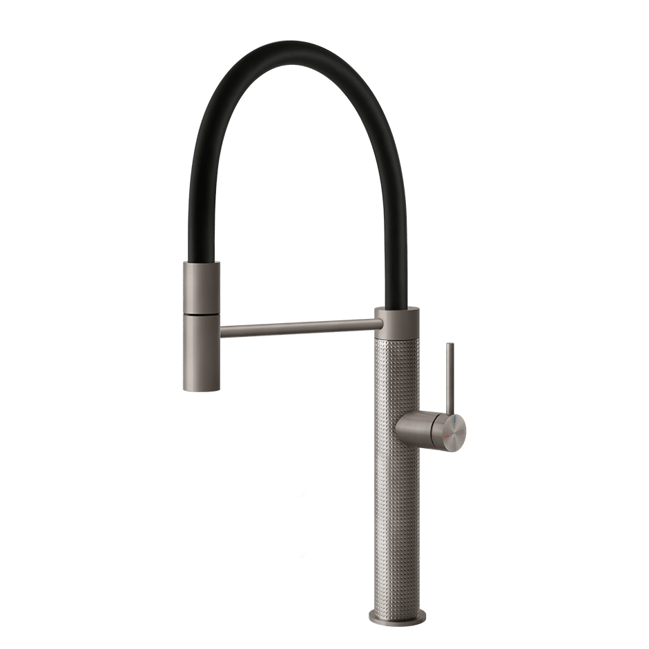 Gessi Sink Mixer 60014 in Steel Brushed