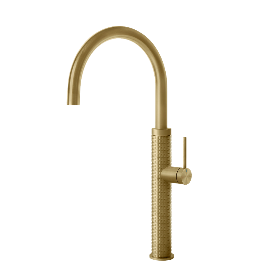 Gessi Sink Mixer 60018 in Brass Brushed Pvd