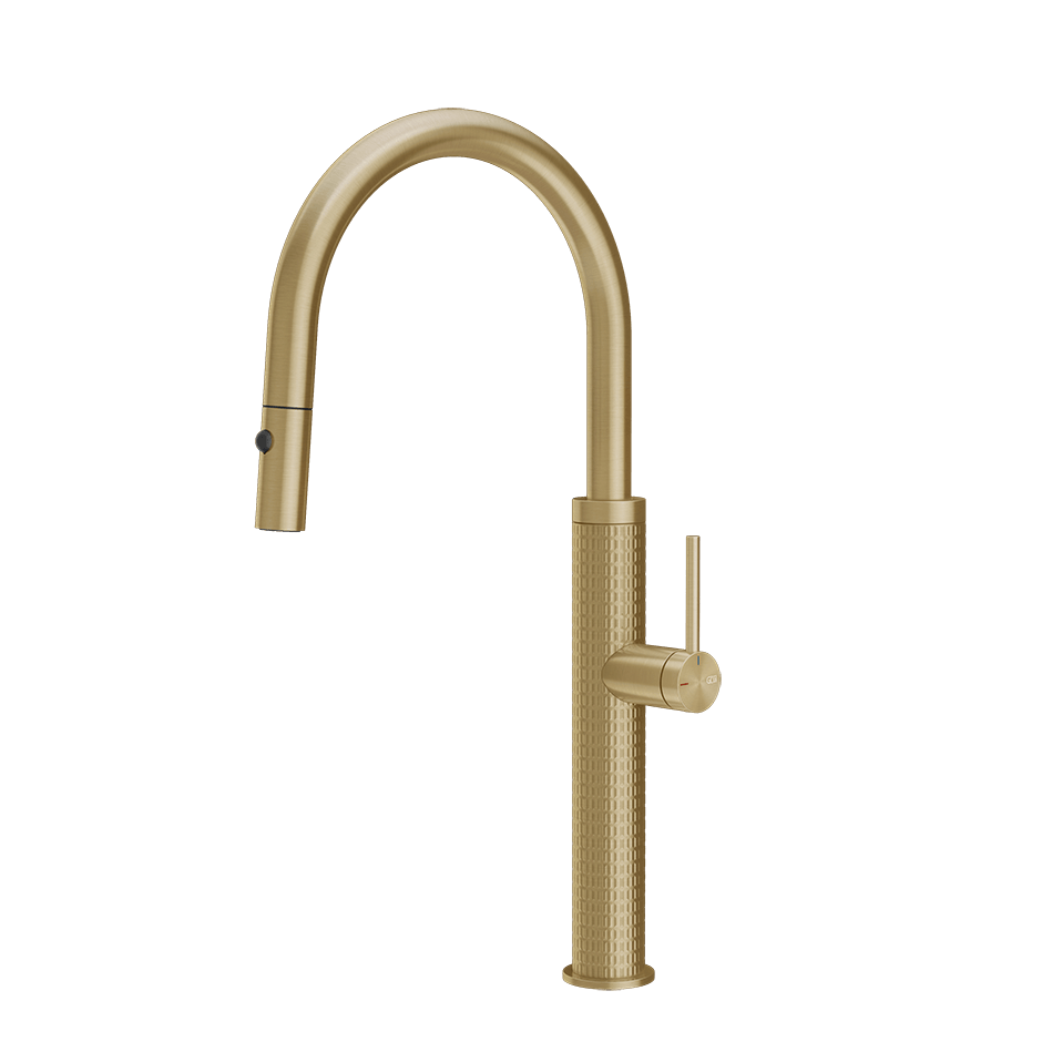 Gessi Sink Mixer 60024 in Brass Brushed Pvd