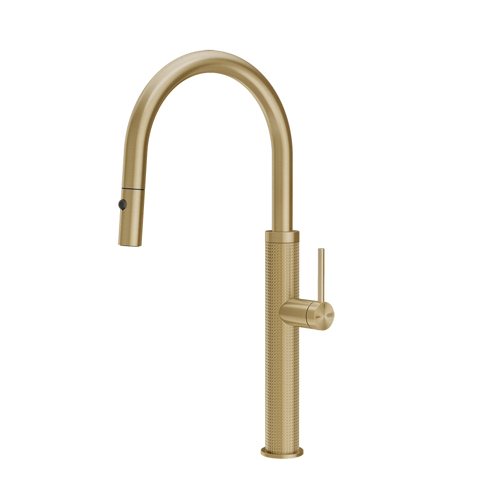 Gessi Sink Mixer 60026 in Brass Brushed Pvd