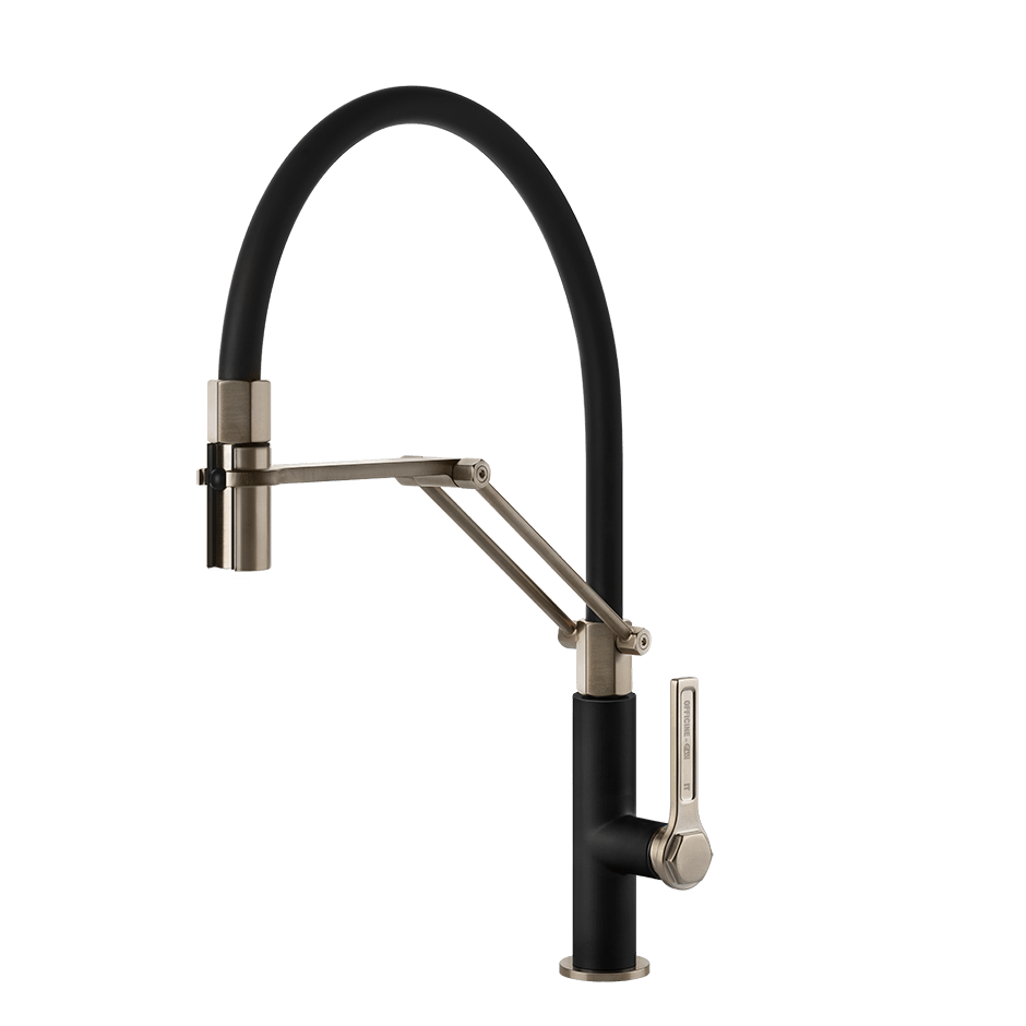 Gessi Sink Mixer 60055 in Matte Black/Finox
