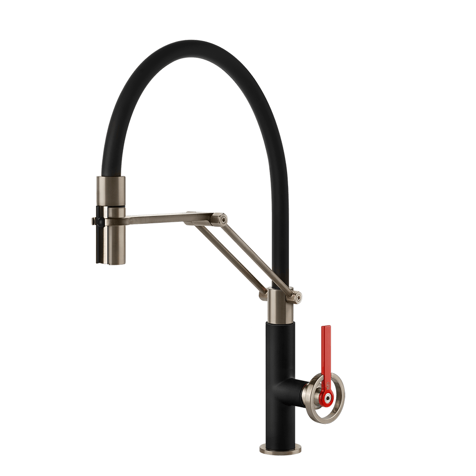 Gessi Sink Mixer 60205 in Matte Black/Finox
