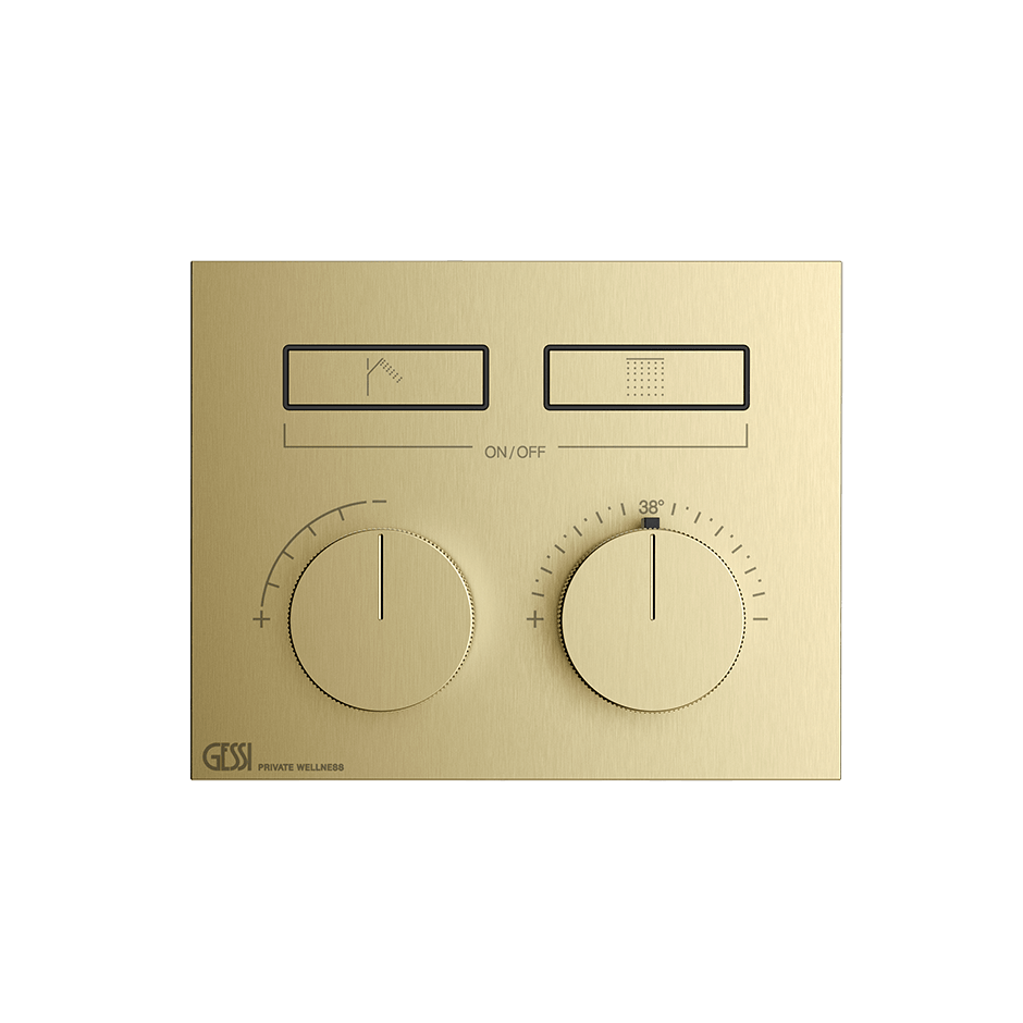 Gessi Shower Mixer 63004 in Brass Brushed Pvd