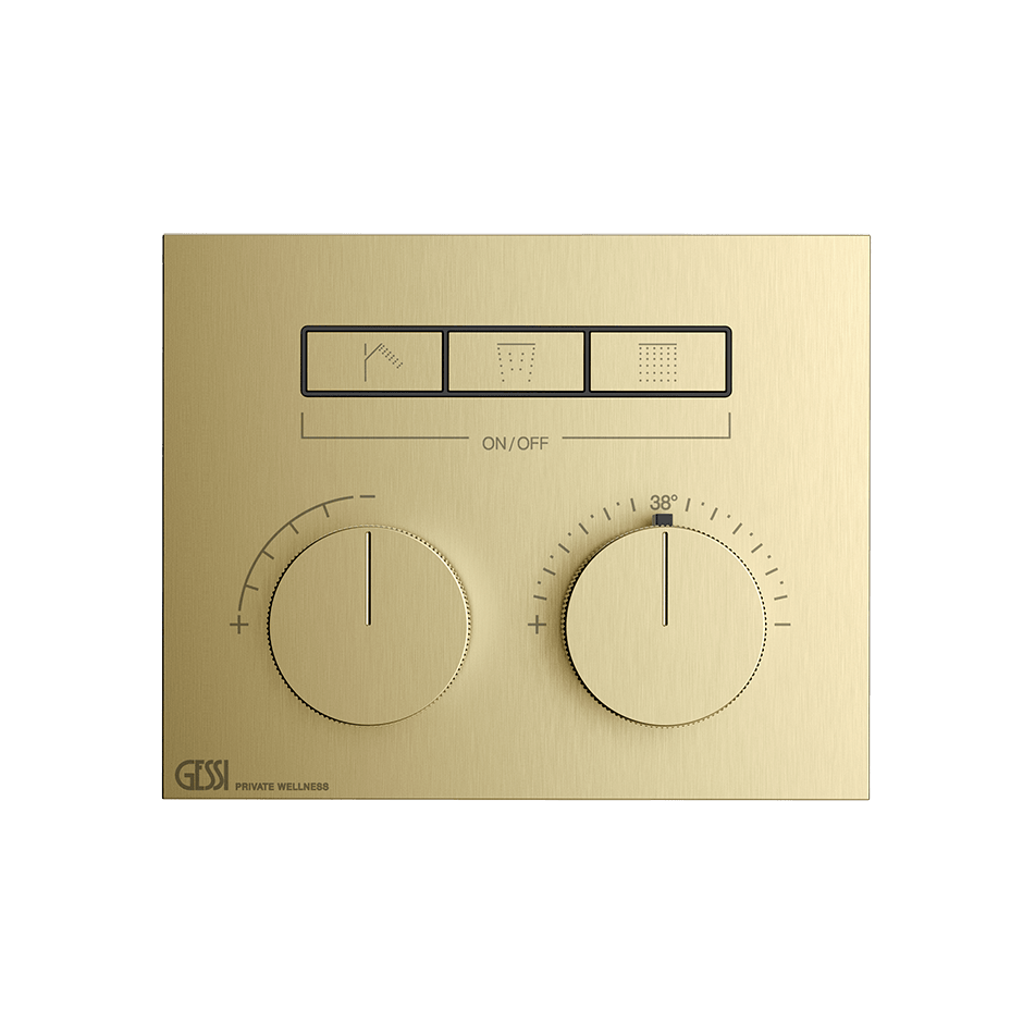 Gessi Shower Mixer 63006 in Brass Brushed Pvd