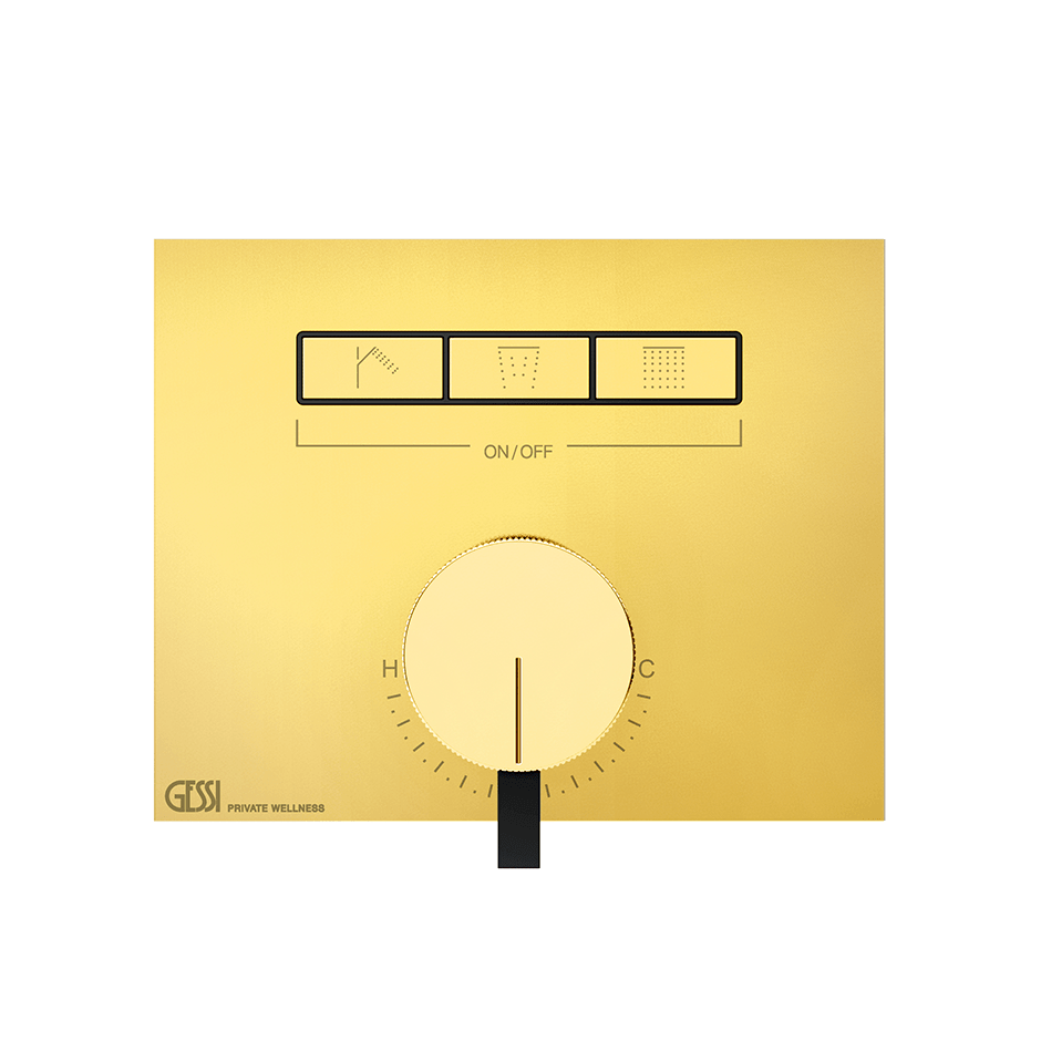 Gessi Shower Mixer 63081 in Gold Pvd