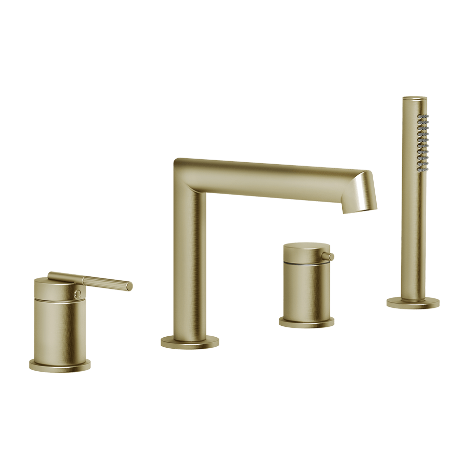 Gessi Bath Mixer 63537 in Brass Brushed Pvd
