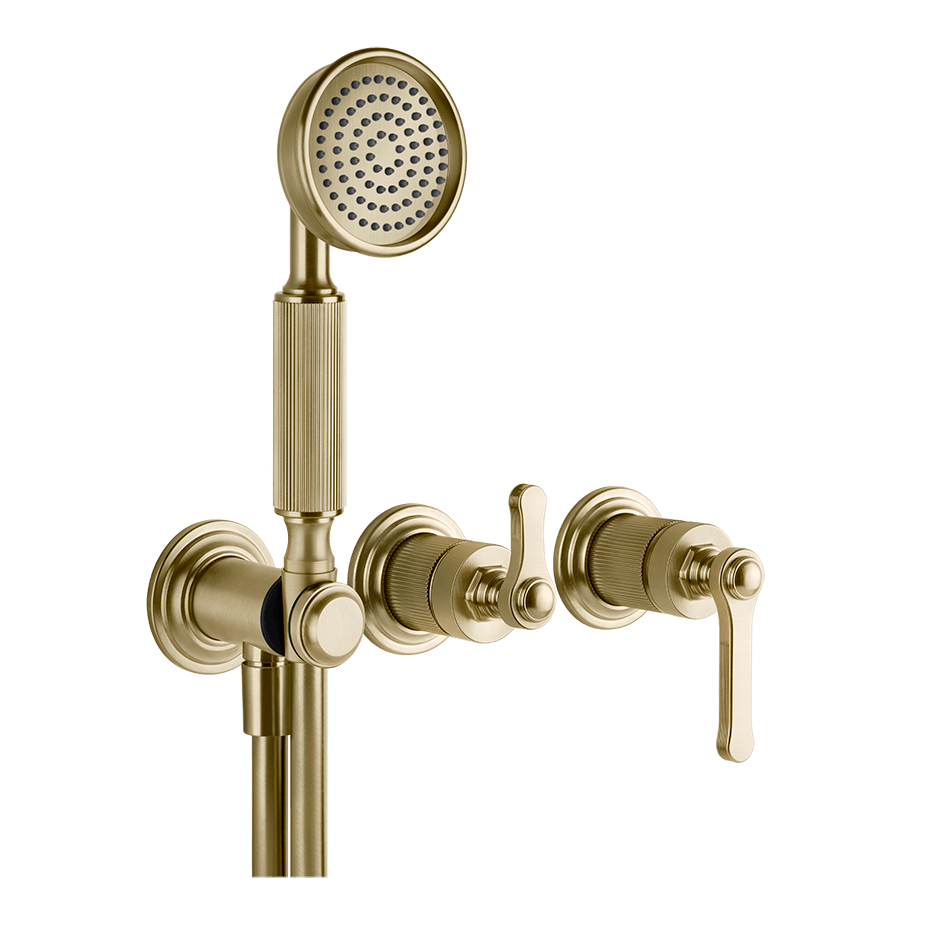 Gessi Shower Mixer 65036 in Brass Brushed Pvd