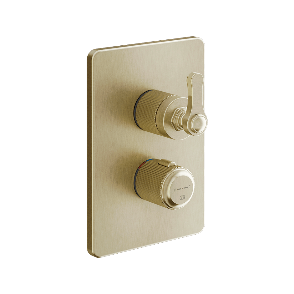 Gessi Shower Mixer 65137 in Brass Brushed Pvd