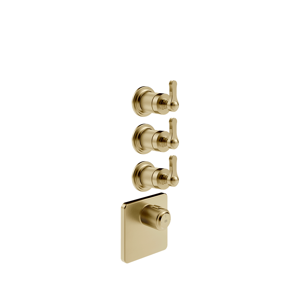 Gessi Shower Mixer 65206 in Brass Brushed Pvd