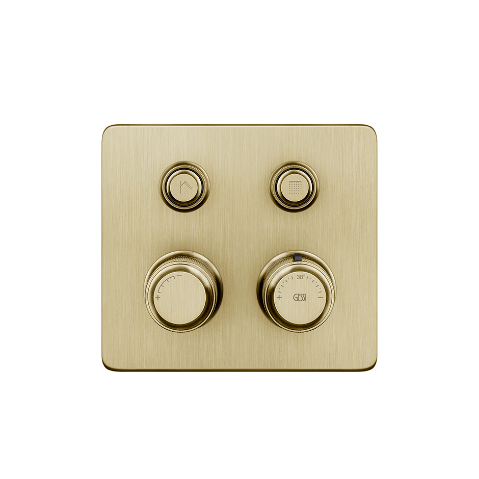 Gessi Shower Mixer 65232 in Brass Brushed Pvd