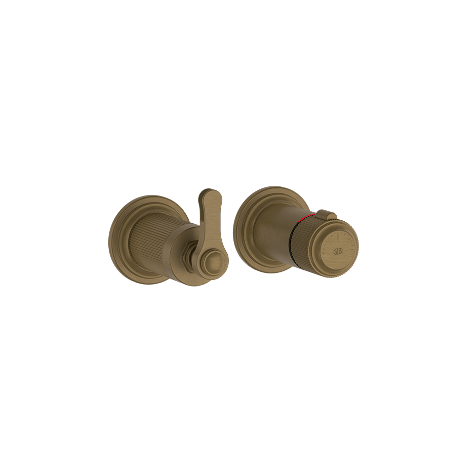 Gessi Shower Mixer 65233 in Antique Brass