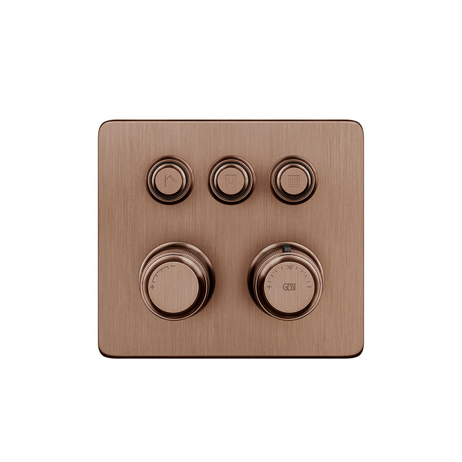 Gessi Shower Mixer 65234 in Copper Brushed Pvd