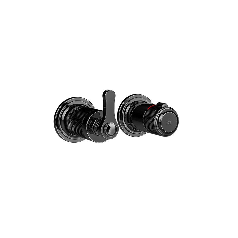 Gessi Shower Mixer 65237 in Black Metal Pvd