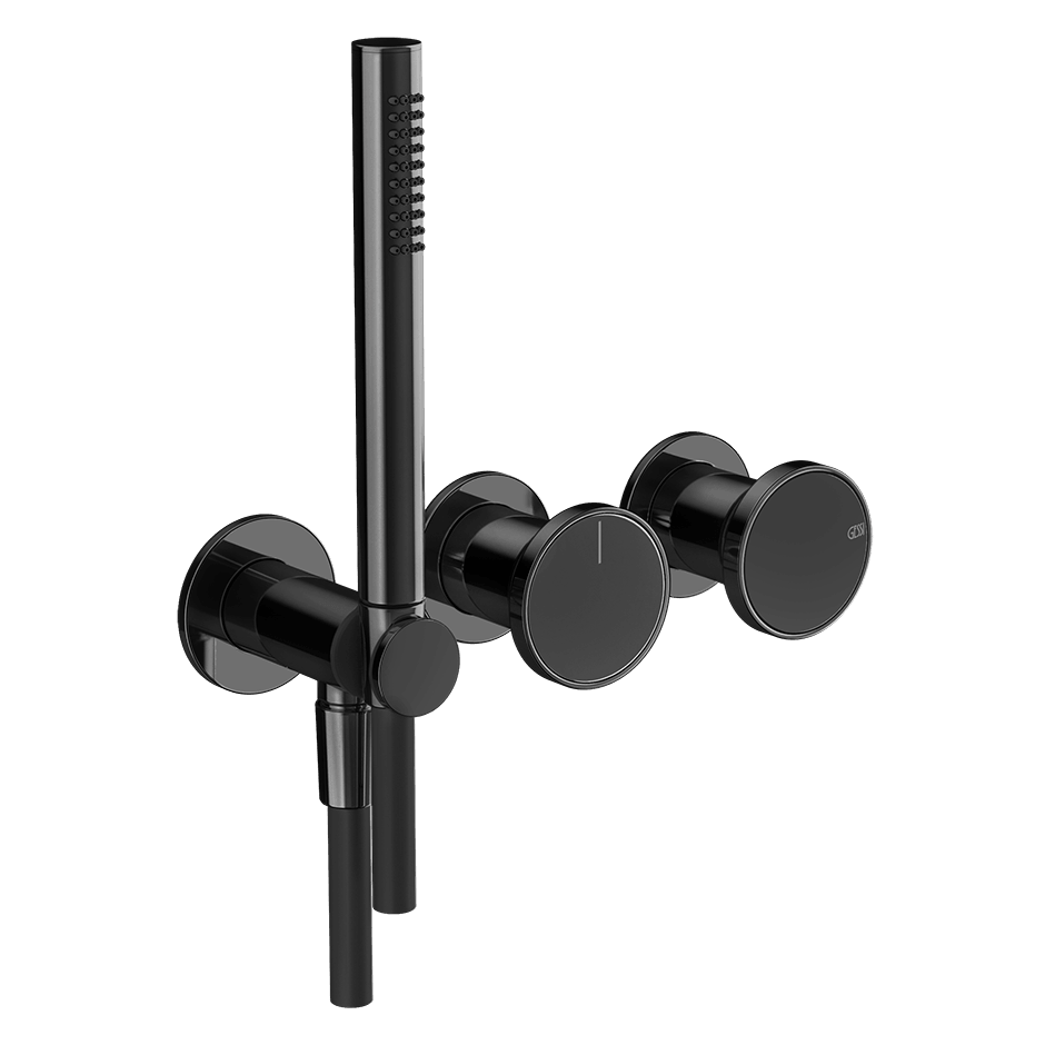 Gessi Shower Mixer 66036 in Black Metal Pvd