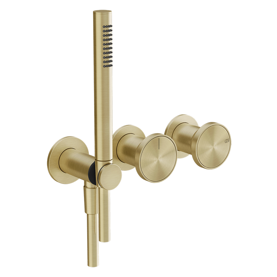 Gessi Shower Mixer 66036 in Brass Brushed Pvd