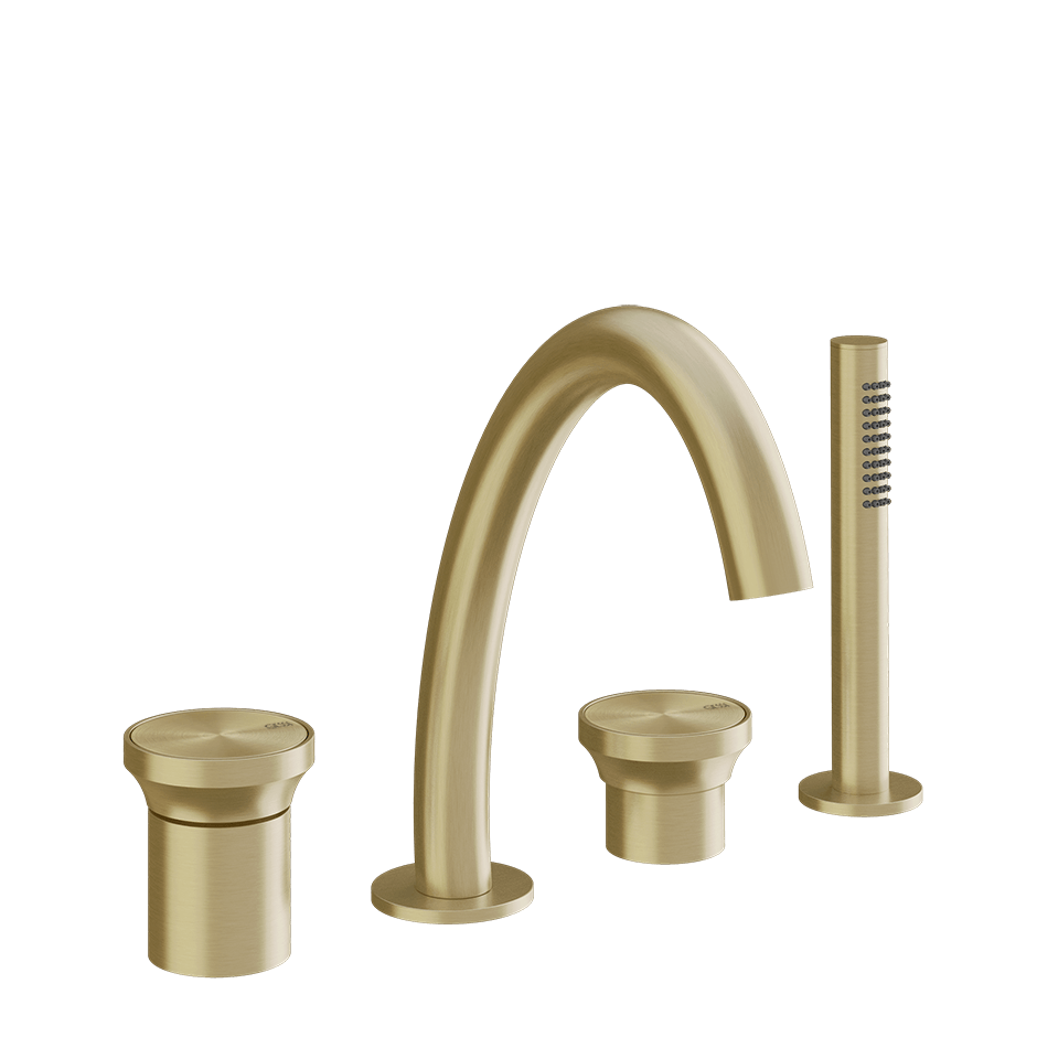 Gessi Bath Mixer 66037 in Brass Brushed Pvd