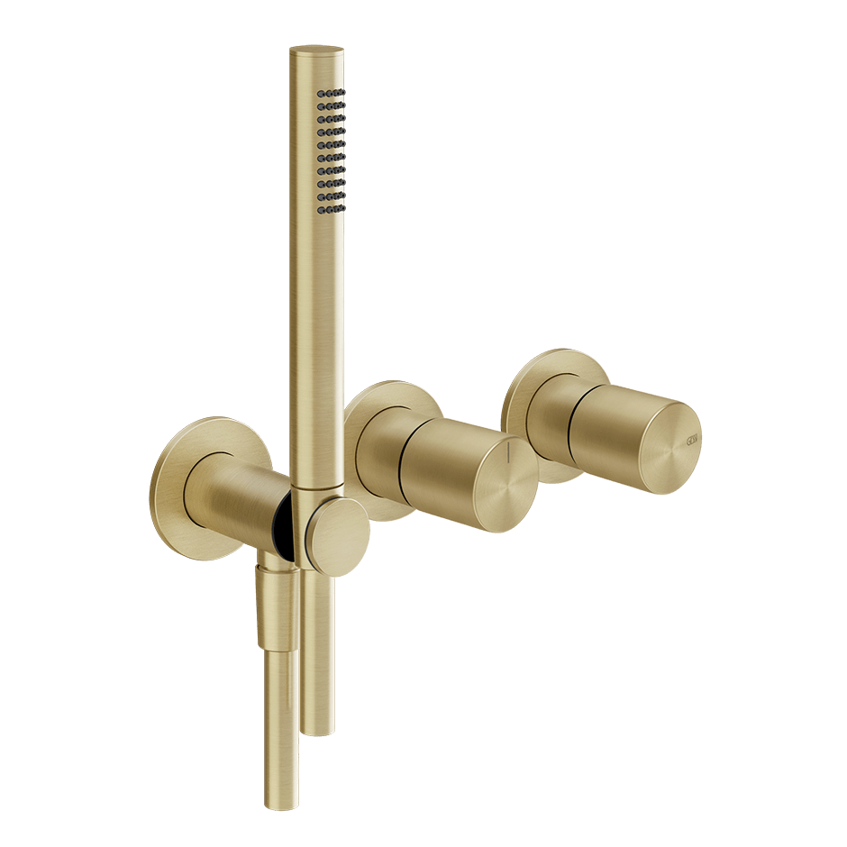 Gessi Shower Mixer 70038 in Brass Brushed Pvd