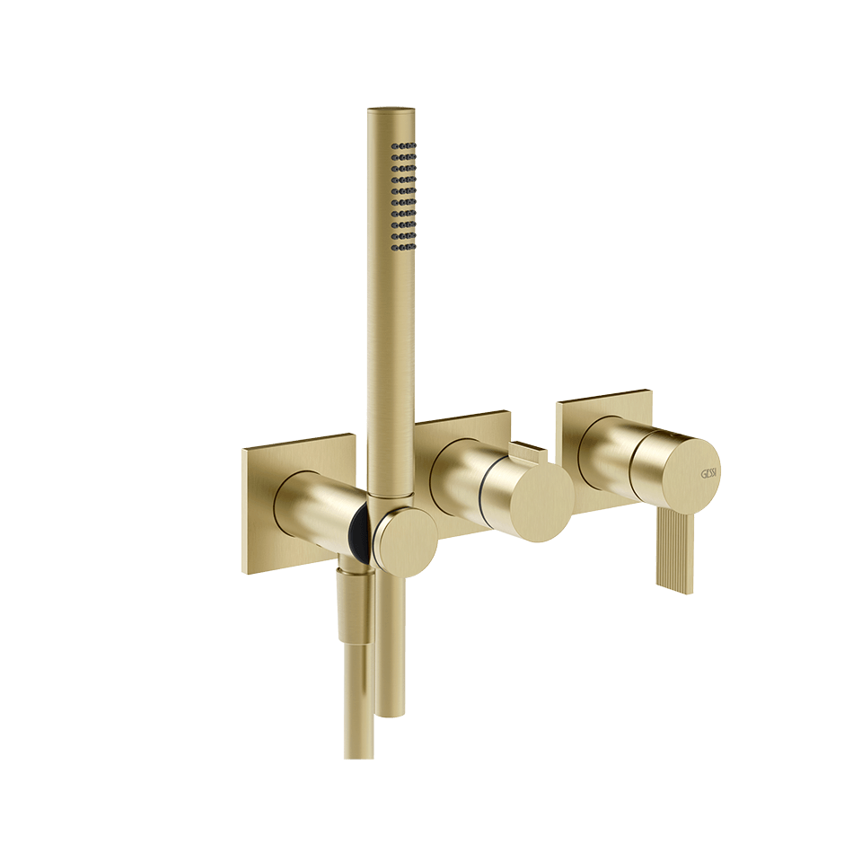 Gessi Shower Mixer 73536 in Brass Brushed Pvd