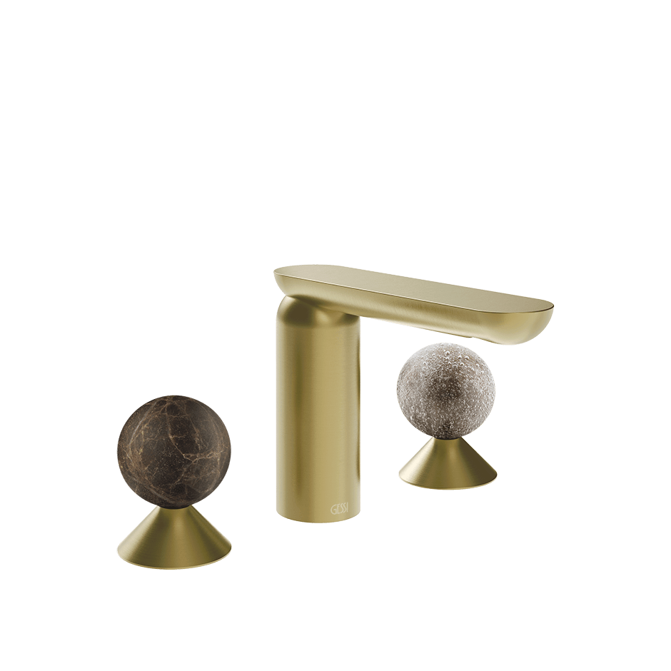 Gessi Washbasin Group 74165 in Brass Brushed Pvd
