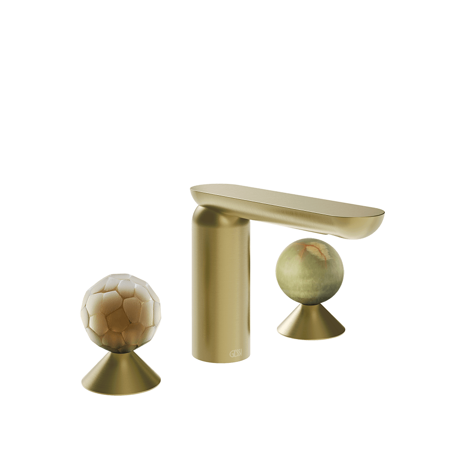 Gessi Washbasin Group 74455 in Brass Brushed Pvd